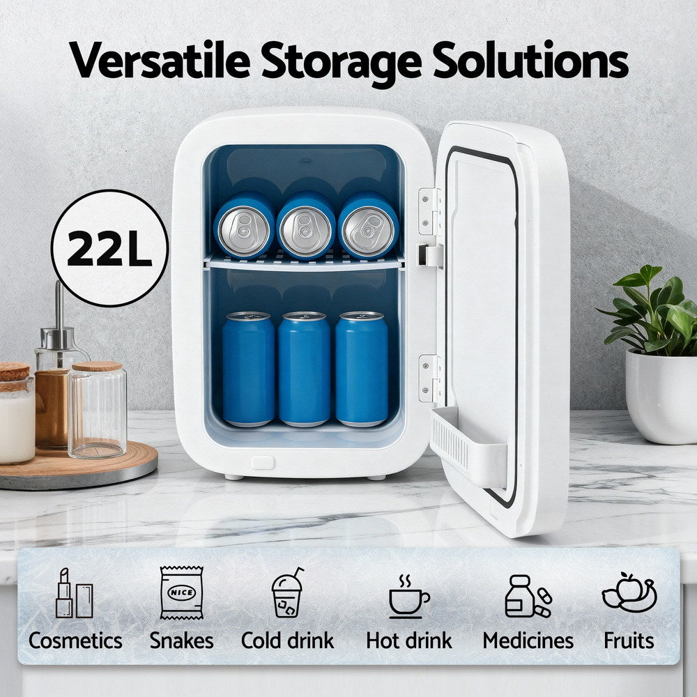 Glacio Mini Fridge Portable 22L White Electric Cooler Warmer Car Office 12V 220V-3