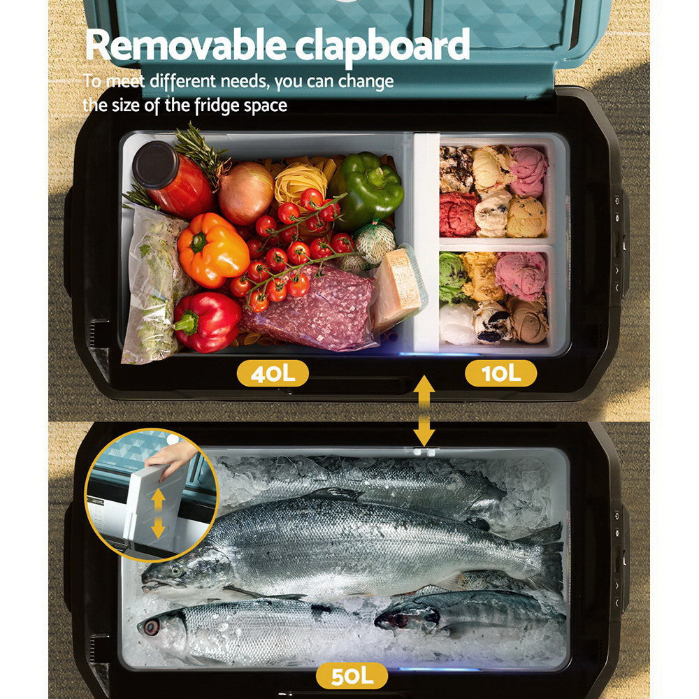 Glacio 50L Portable Fridge Freezer Fridges Cooler Camping 12V/24V/240V Caravan-5