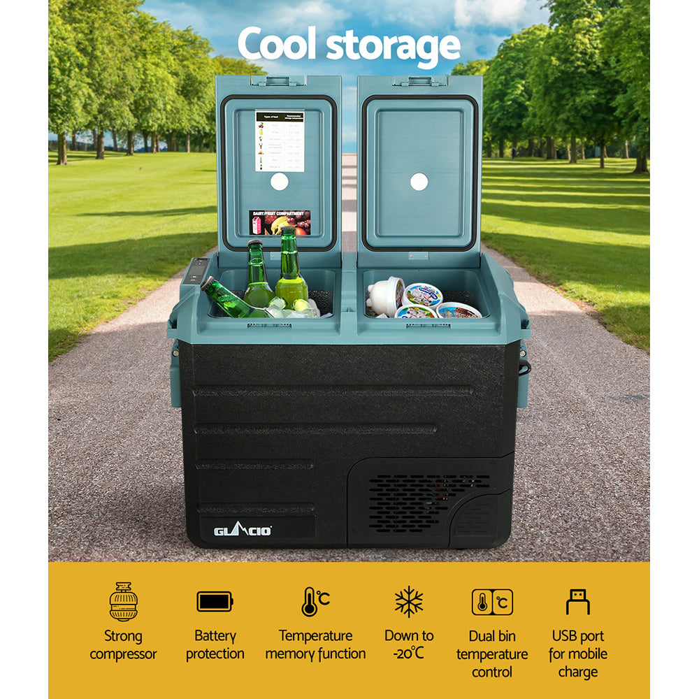 Glacio 50L Portable Fridge Freezer Cooler Camping 12V/24V/240V Caravan Car-4