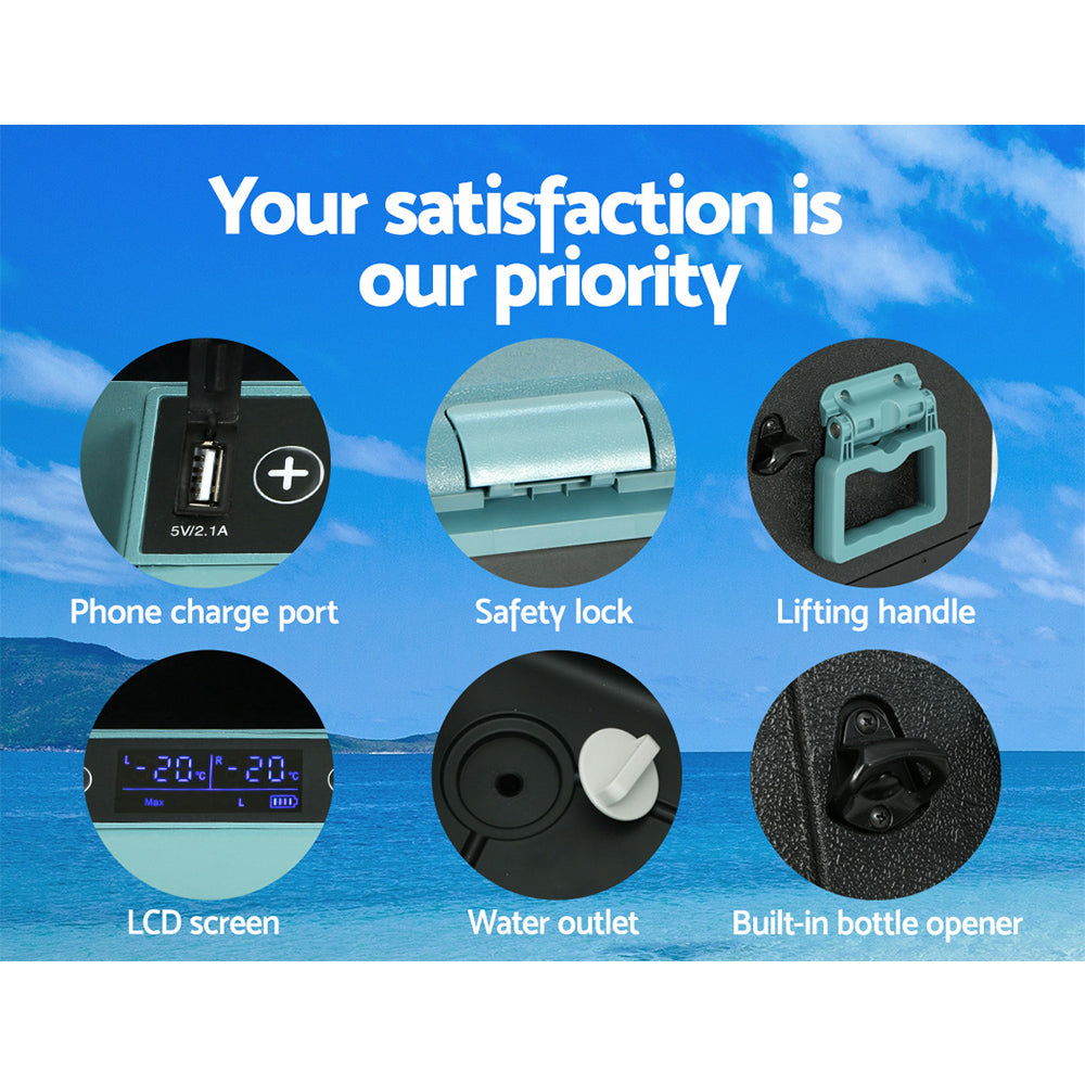 Glacio 50L Portable Fridge Freezer Cooler Camping 12V/24V/240V Caravan Car-6