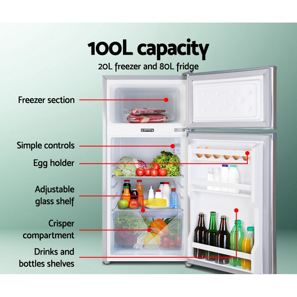 Glacio 100L Portable Fridge Freezer Bar Upright 12V/24V/240V Camping Caravan-2