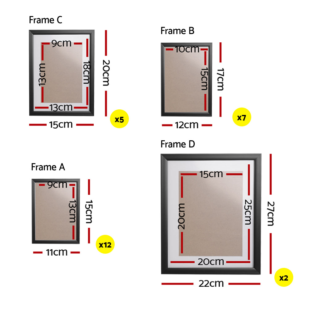 Artiss Photo Frames Art Holder 26PCS 8x10" 5x7" 4x6" 3.5x5" Black-1