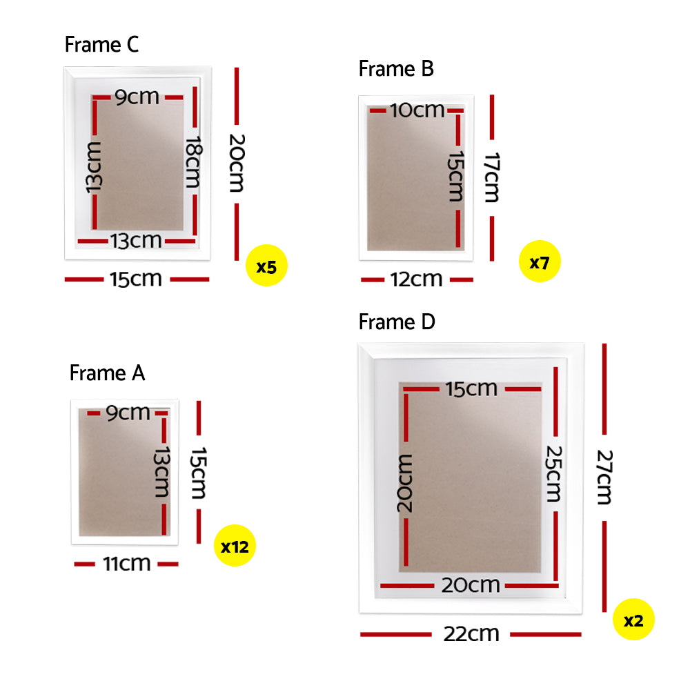 Artiss Photo Frames Art Holder 26PCS 8x10" 5x7" 4x6" 3.5x5" White-1