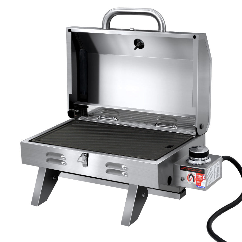 Grillz Portable Gas BBQ Grill with Double Sided Plate-0