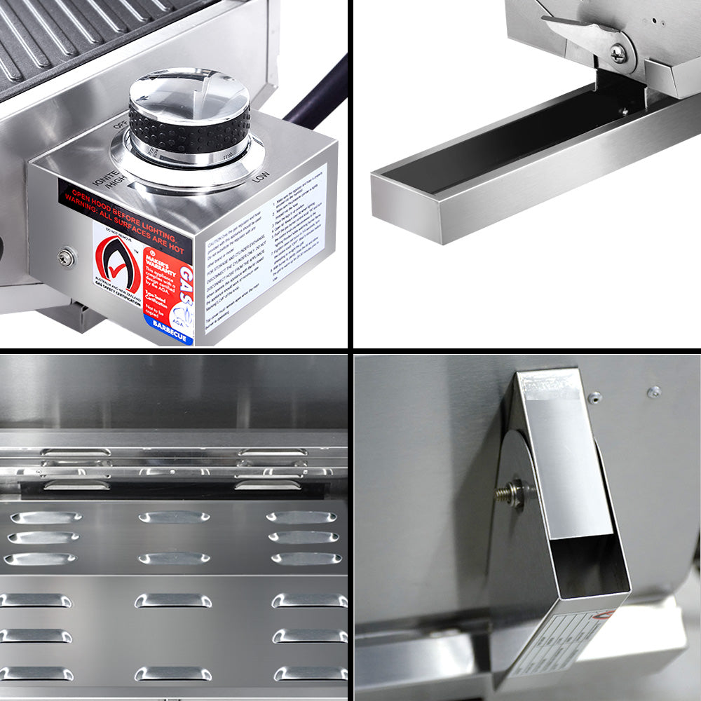 Grillz Portable Gas BBQ Grill with Double Sided Plate-6