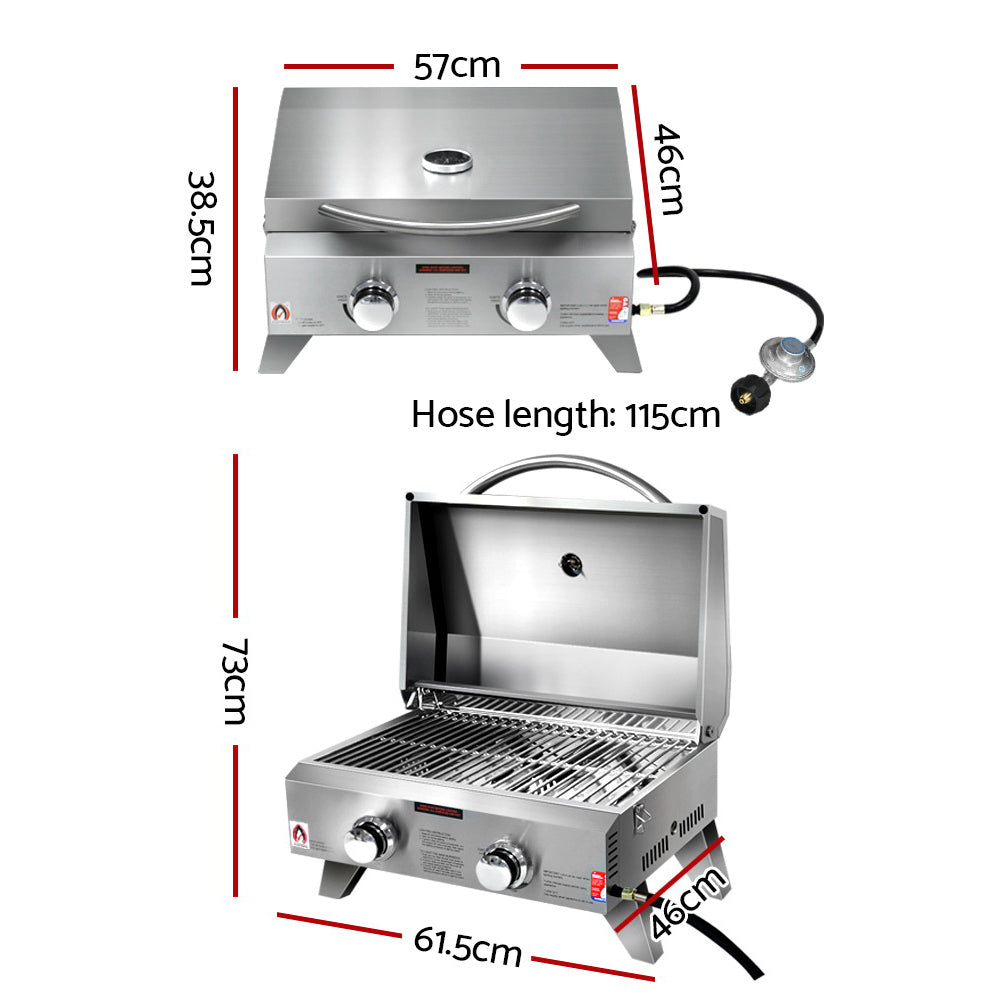 Grillz Portable Gas BBQ Grill 2 Burners-1