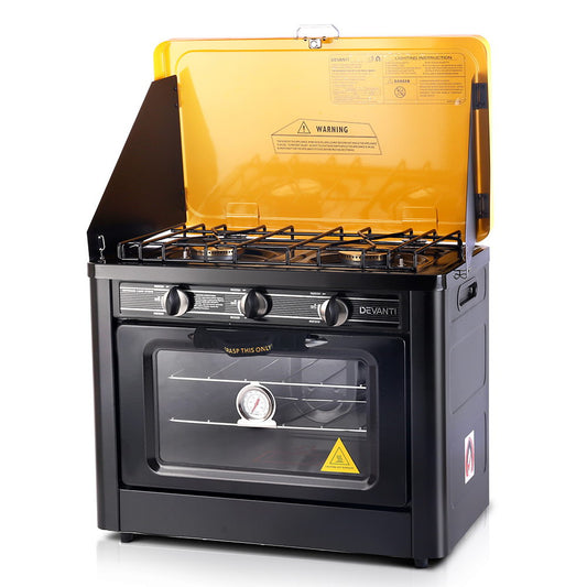 Devanti Portable Gas Oven LPG Black-0