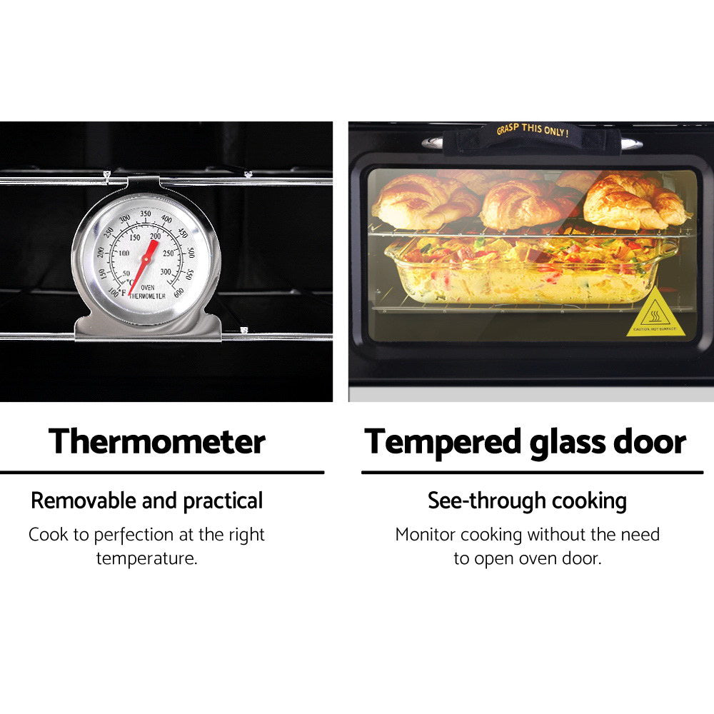 Devanti Portable Gas Oven LPG Silver-4