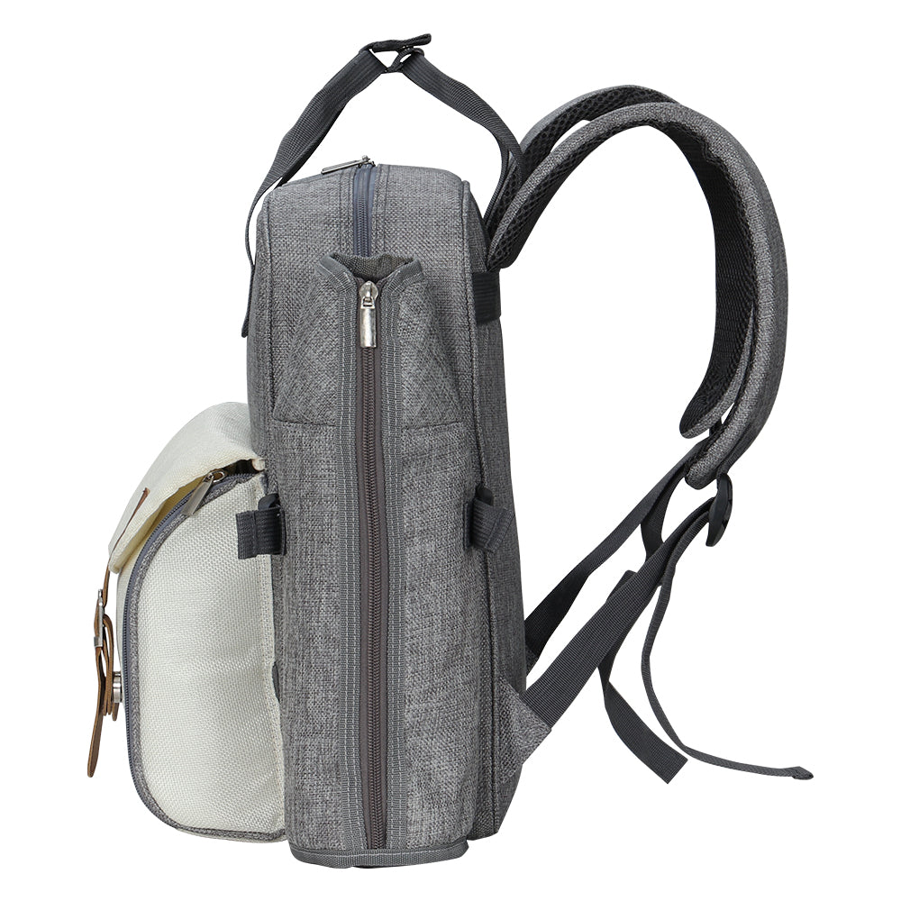 Alfresco 4 Person Picnic Basket Set Backpack Bag Insulated Grey-3