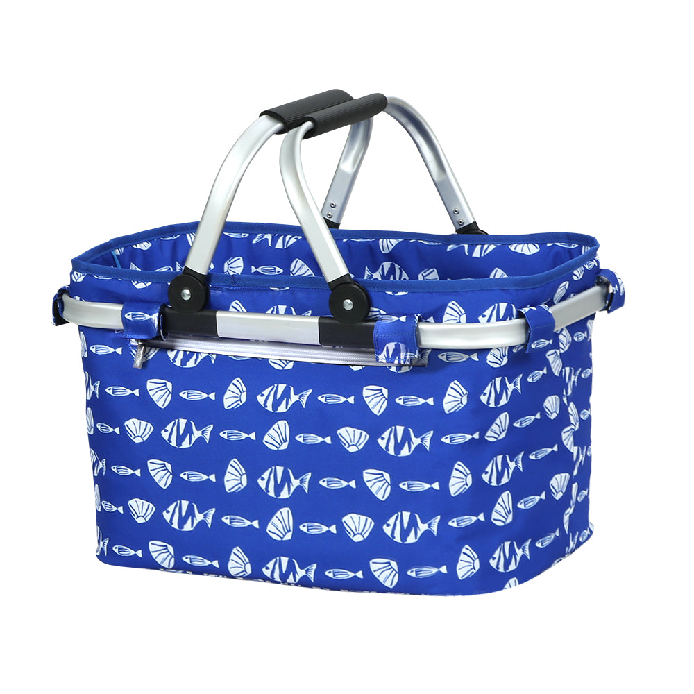 Alfresco Picnic Basket Folding Bag Hamper Food Insulated Storage-0