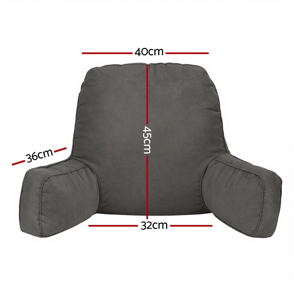 Giselle Reading Pillow Back Rest Lumbar Support Cushion Grey-1