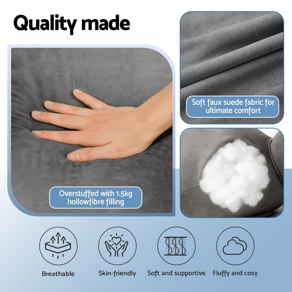 Giselle Reading Pillow Back Rest Lumbar Support Cushion Grey-4