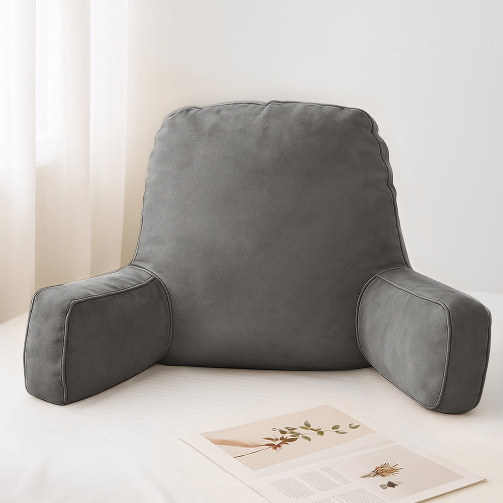 Giselle Reading Pillow Back Rest Lumbar Support Cushion Grey-6