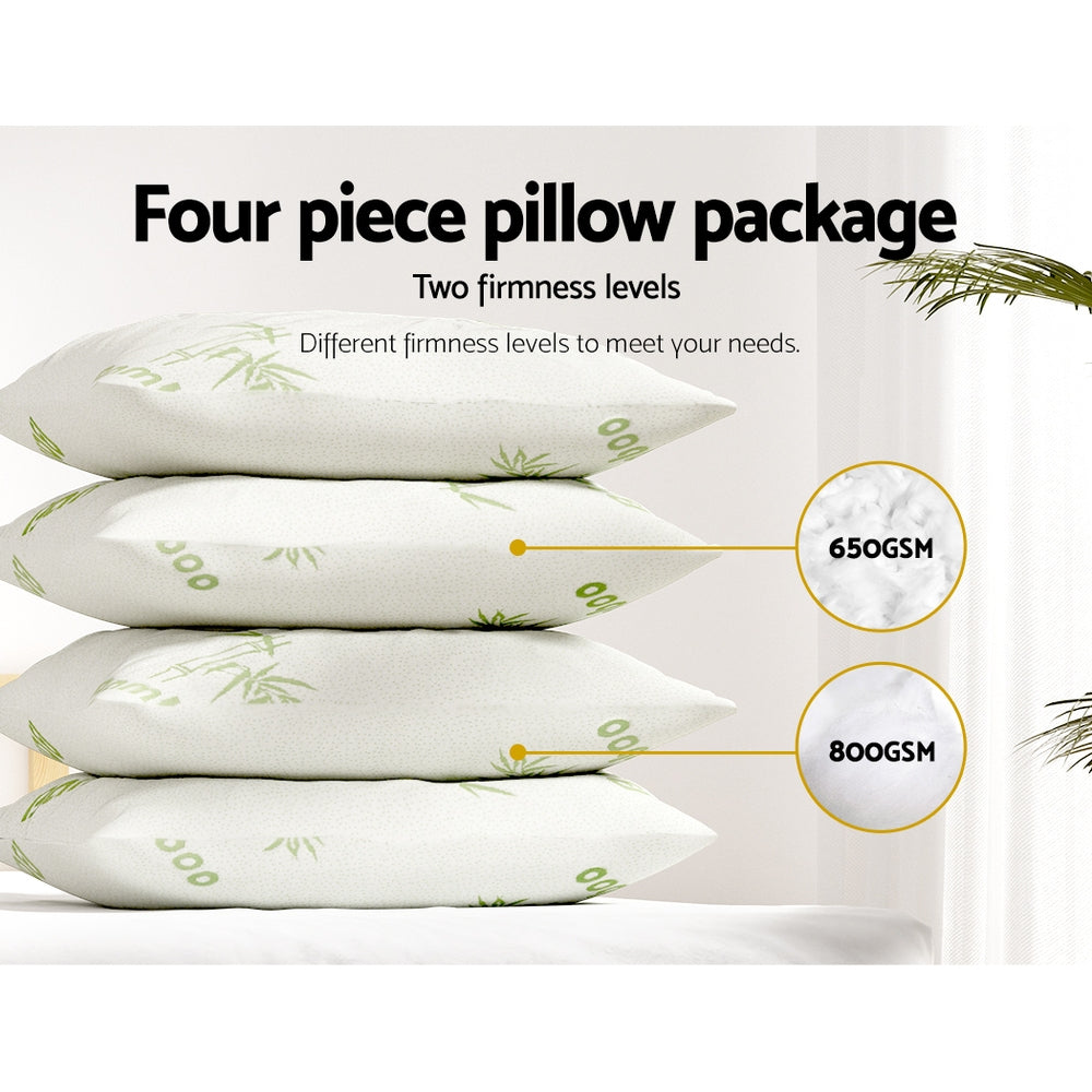 Giselle Bedding 4 Pack Bamboo Pillow Family Hotel-3