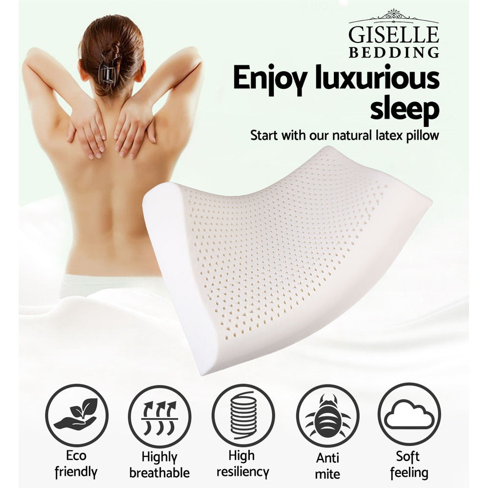 Giselle Bedding Natural Latex Pillow 2-Zone Twin Pack-1