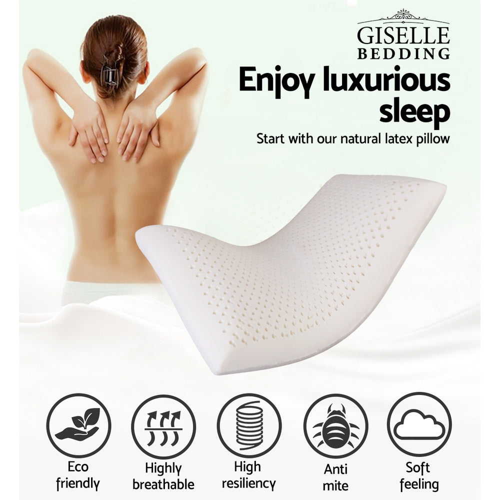 Giselle Bedding Natural Latex Pillow Classic Twin Pack-2