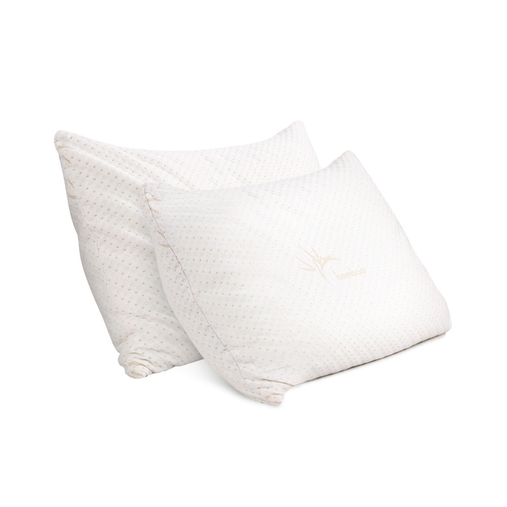 Giselle Bedding Memory Foam Pillow Bamboo Cover Twin Pack-0