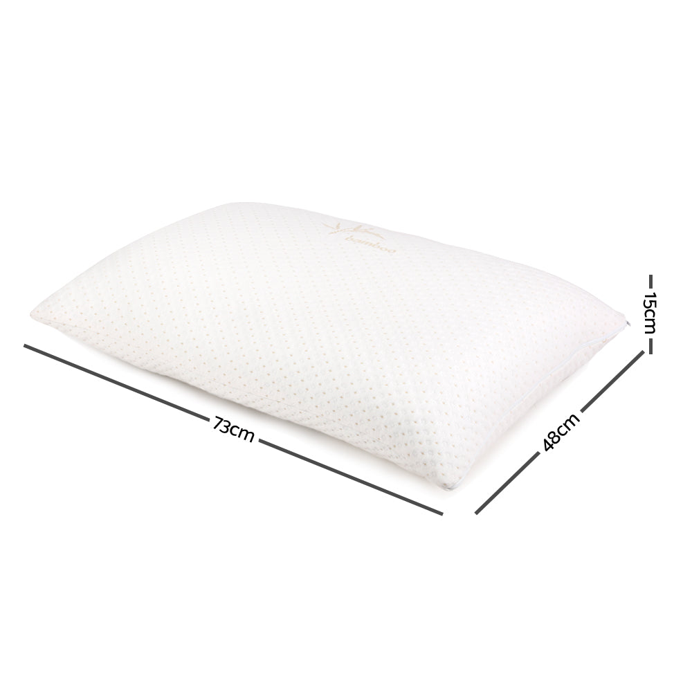 Giselle Bedding Memory Foam Pillow Bamboo Cover Twin Pack-1