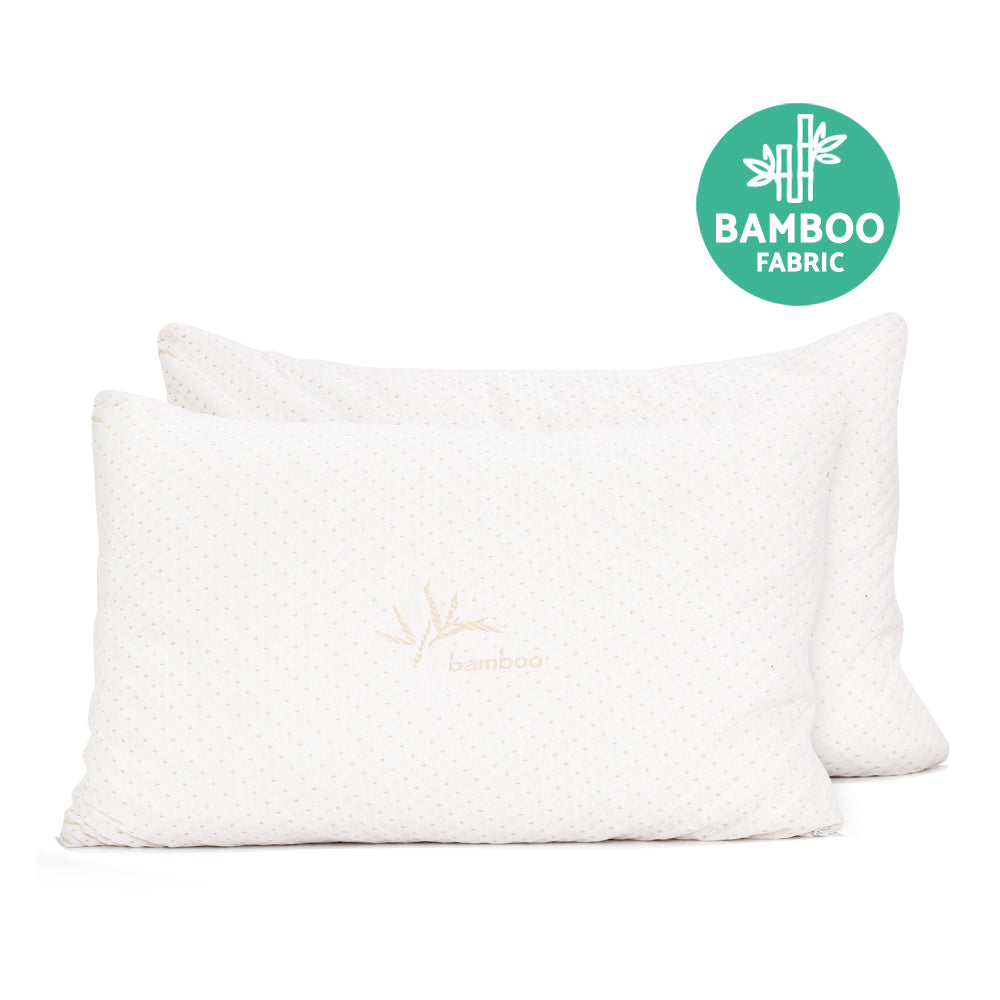 Giselle Bedding Memory Foam Pillow Bamboo Cover Twin Pack-3