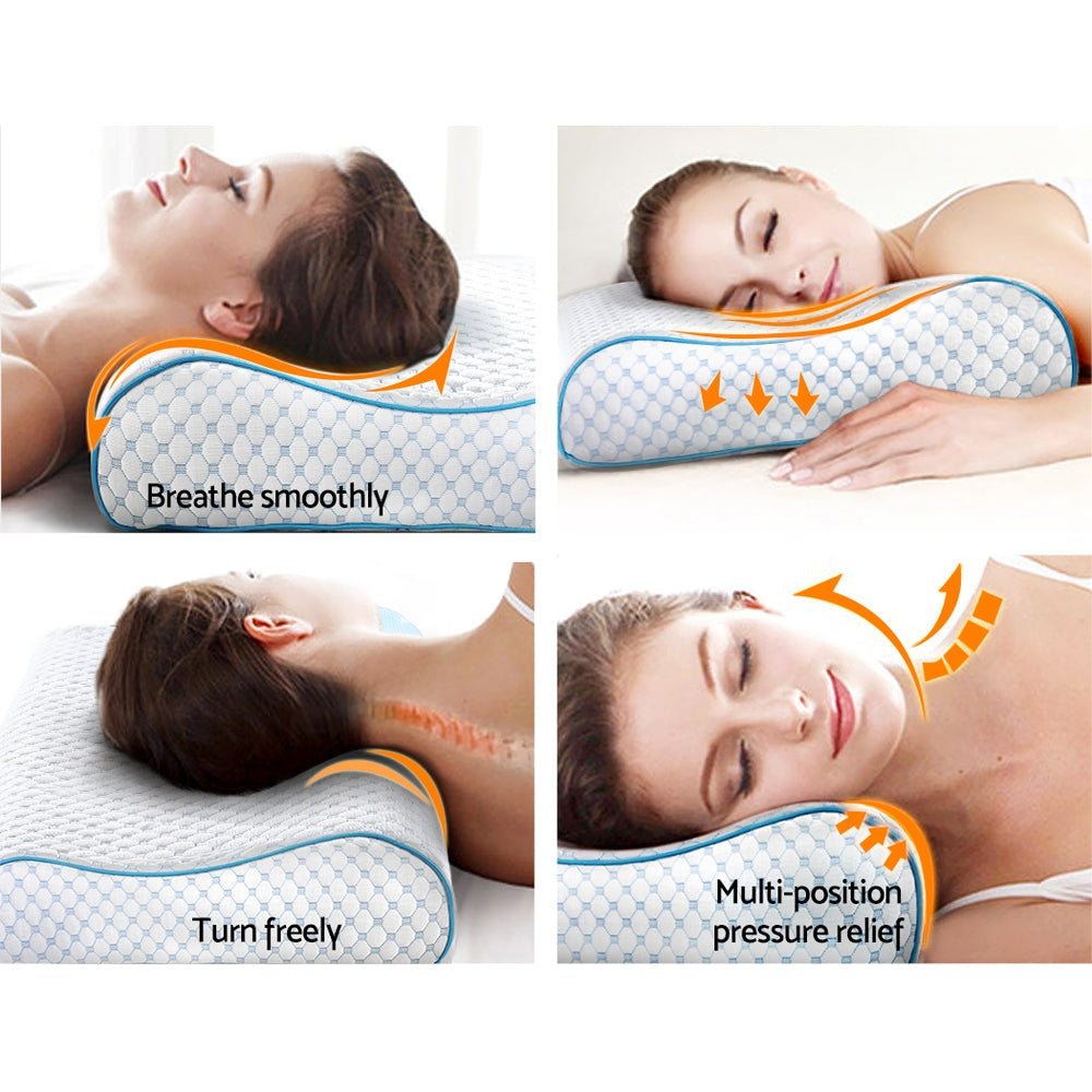 Giselle Bedding Memory Foam Contour Pillow Cool Gel-5