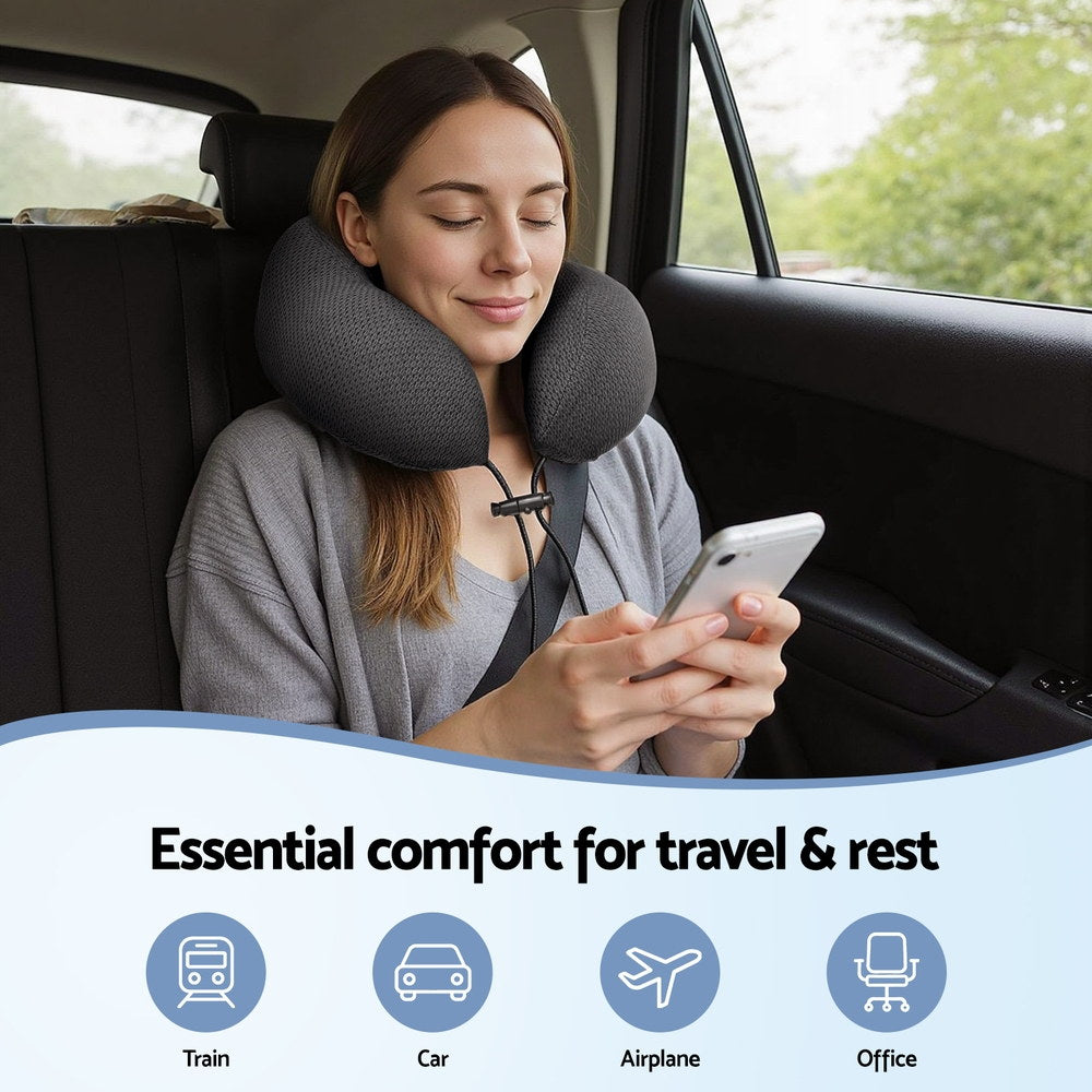Giselle Bedding Travel Neck Pillow U-Shape Support Memory Foam Plane Car Cushion-3