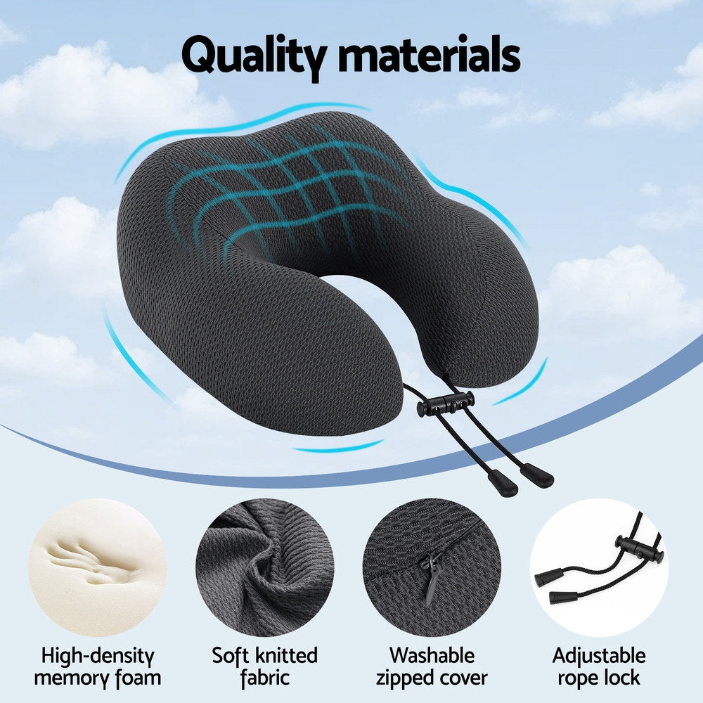 Giselle Bedding Travel Neck Pillow U-Shape Support Memory Foam Plane Car Cushion-5