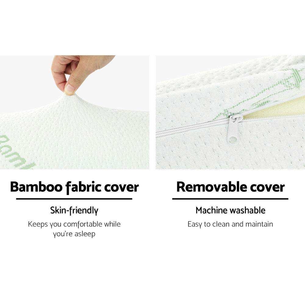 Giselle Bedding Memory Foam Neck Roll Pillow Bamboo Cover-4