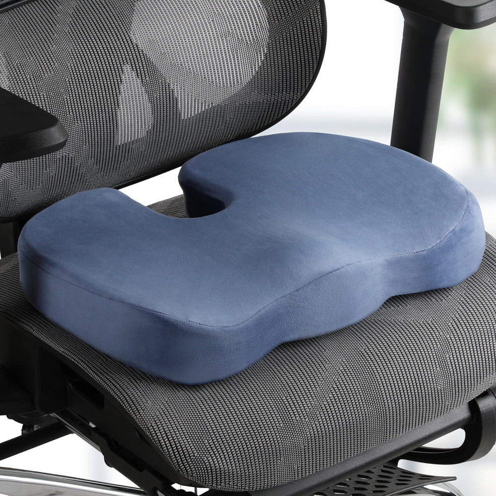 Giselle Bedding Seat Cushion Memory Foam Pillow Back Pain Relief Chair Pad Blue-6