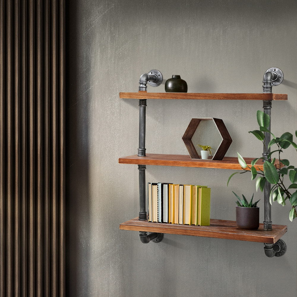 Artiss Floating DIY Pipe Shelf 3 Tiers - IRMA-6