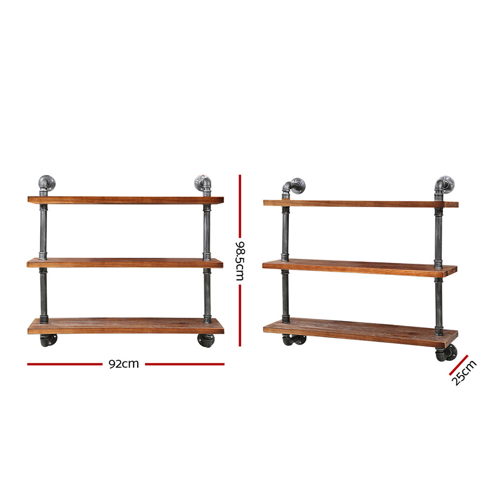 Artiss Floating DIY Pipe Shelf 3 Tiers - ISSA-1