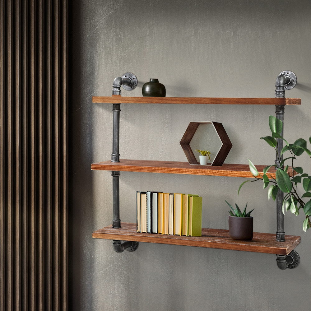 Artiss Floating DIY Pipe Shelf 3 Tiers - ISSA-6