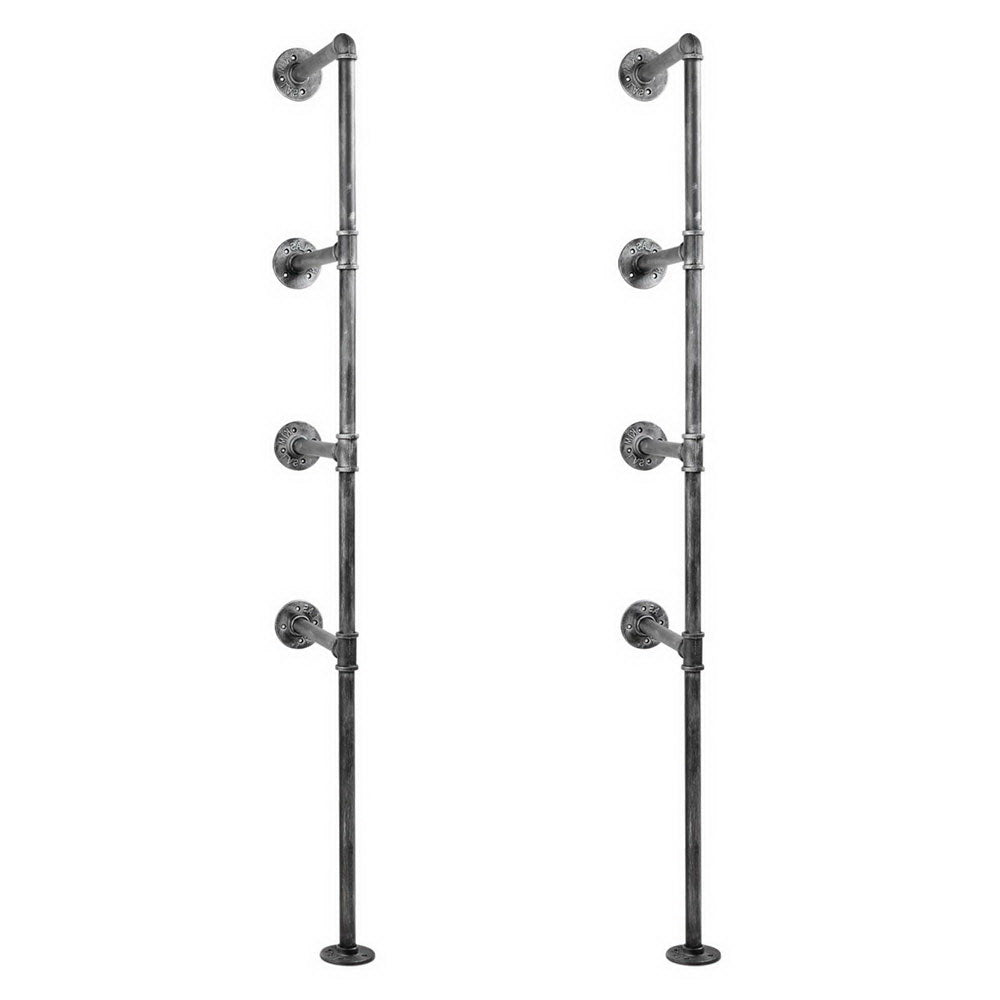 Artiss Floating DIY Pipe Shelf Metal Brackets Set of 2-0