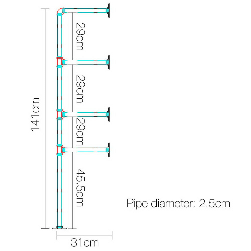 Artiss Floating DIY Pipe Shelf Metal Brackets Set of 2-1