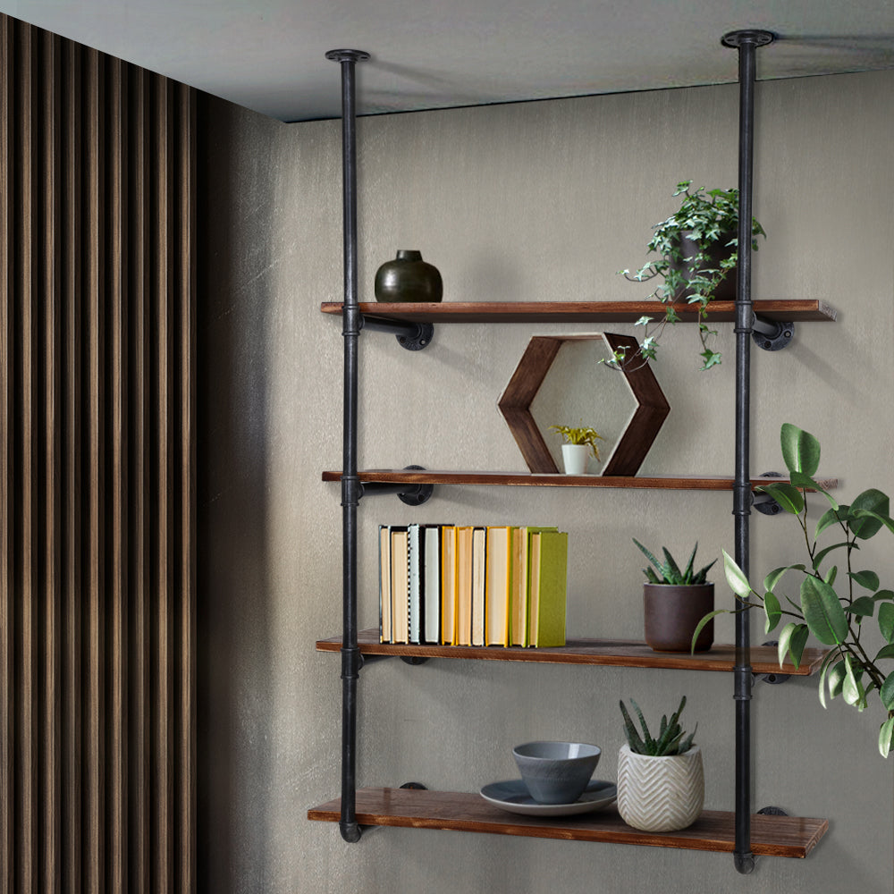 Artiss Bookshelf DIY Pipe Shelf 4 Tiers - INGE-6