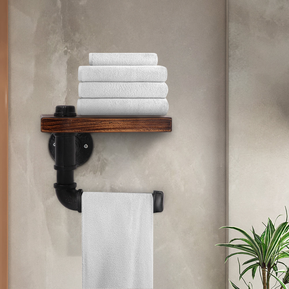 Artiss Floating DIY Pipe Shelf Toilet Paper Holder-7