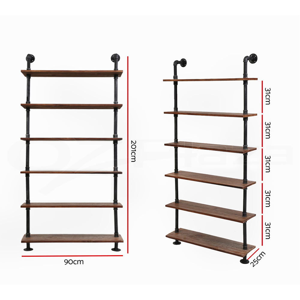 Artiss Floating DIY Pipe Shelf 6 Tiers - IRA-1