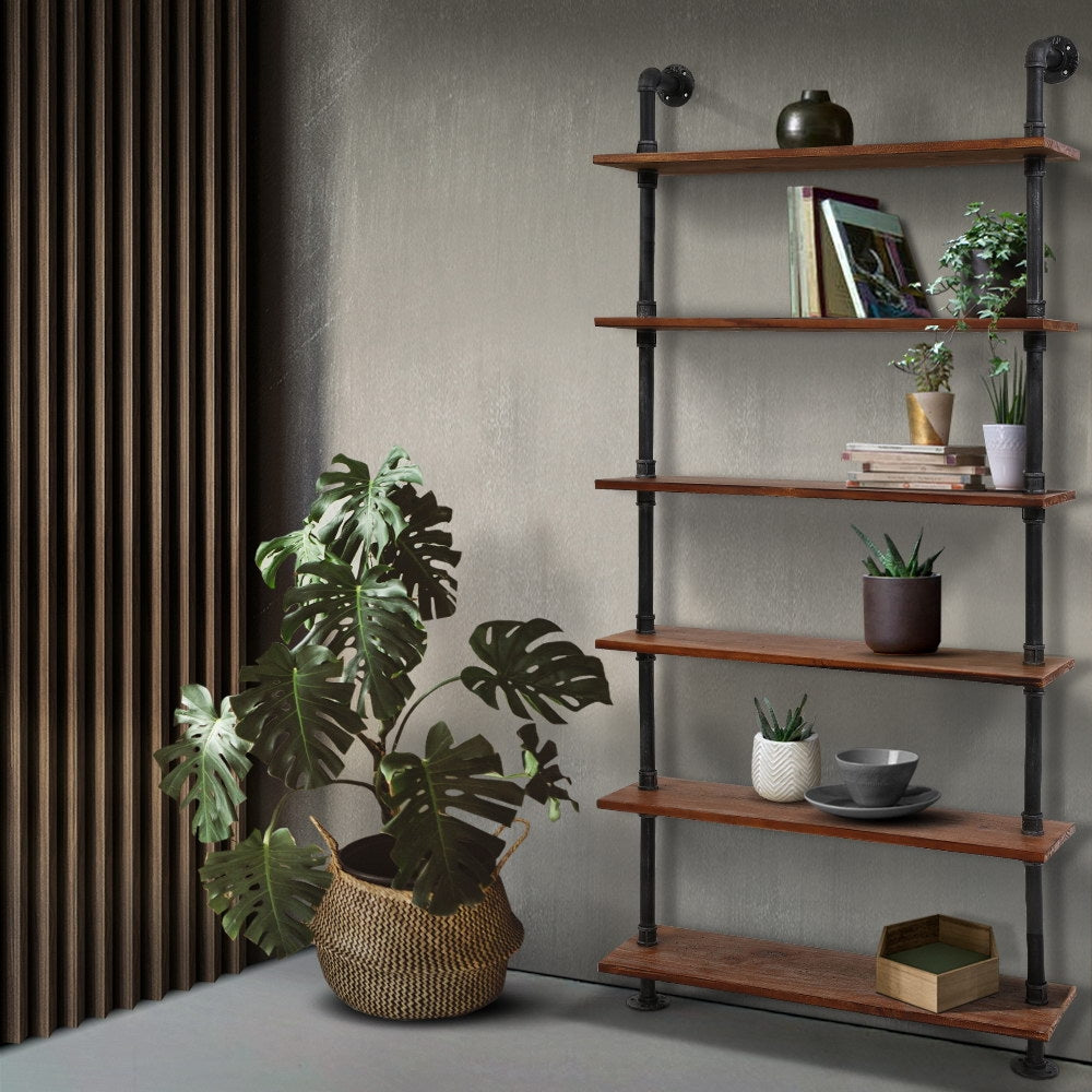 Artiss Floating DIY Pipe Shelf 6 Tiers - IRA-6