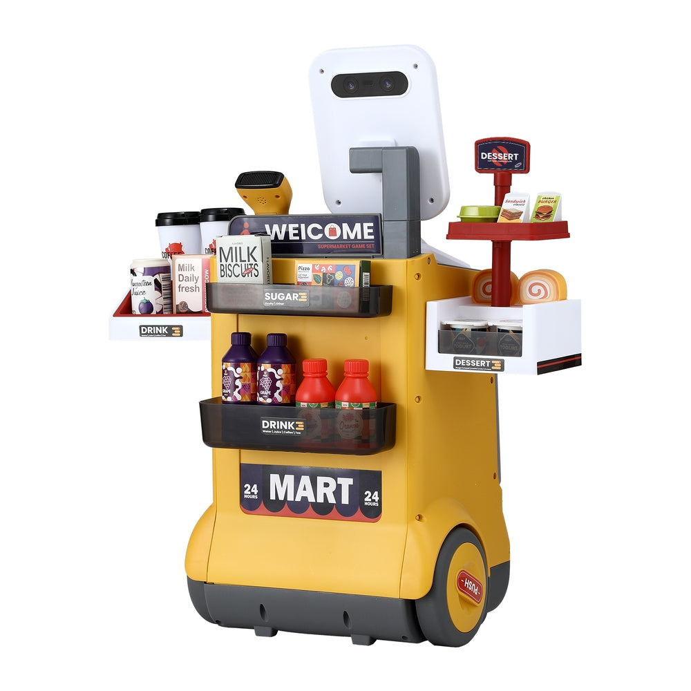 Keezi Kids Pretend Playset Supermarket Shopping Role Play Toy Cash Food 48PCS-1