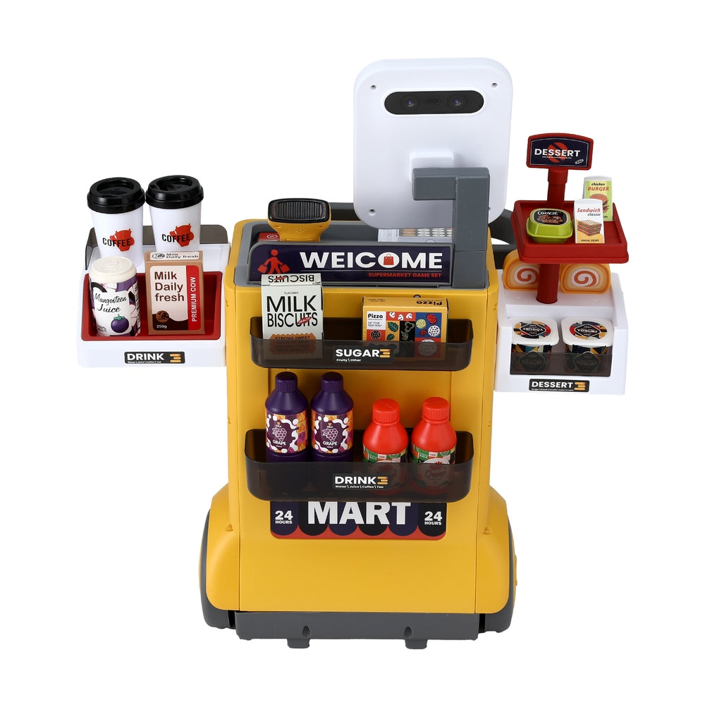 Keezi Kids Pretend Playset Supermarket Shopping Role Play Toy Cash Food 48PCS-3