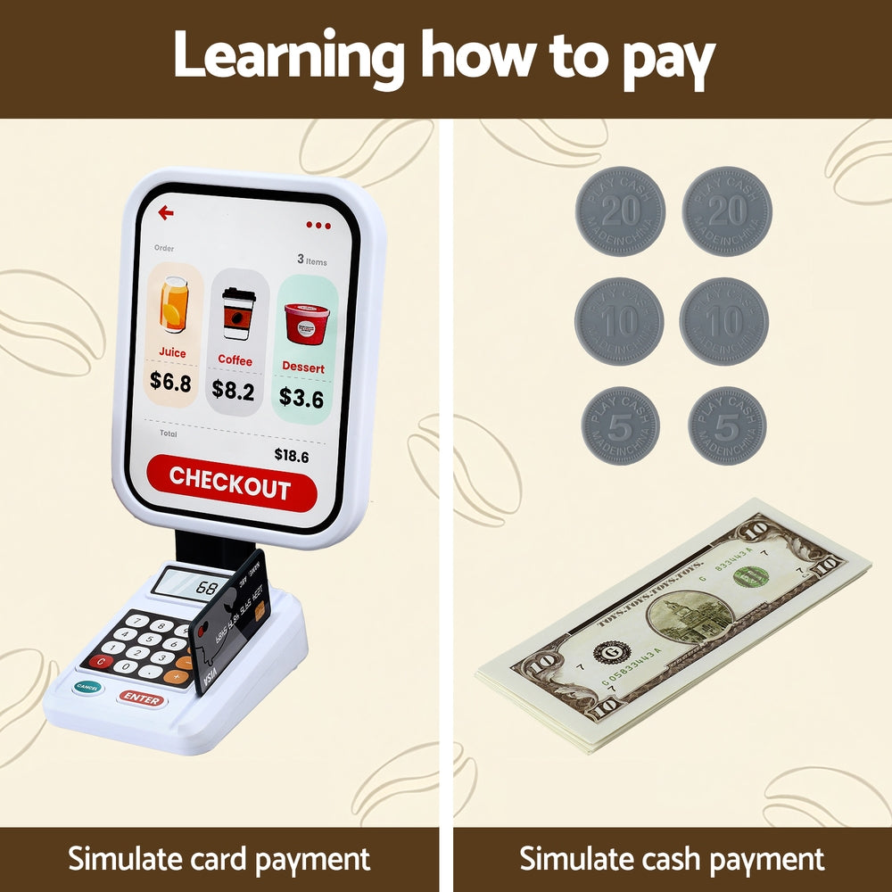 Keezi Kids Pretend Playset Supermarket Shopping Role Play Toy Cash Food 48PCS-6