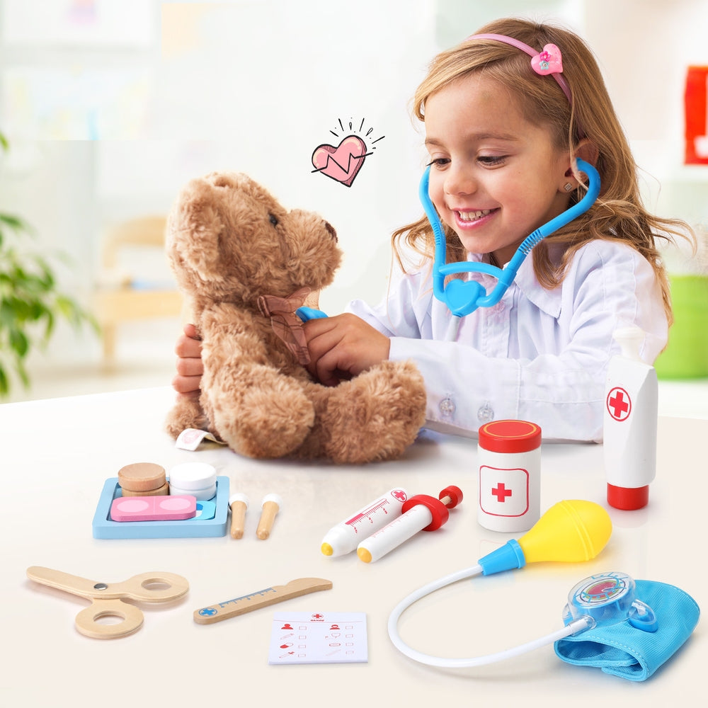 Keezi Kids Doctor Nurse Medical Case Pretend Play Set Stethoscope Medicine Toys-6