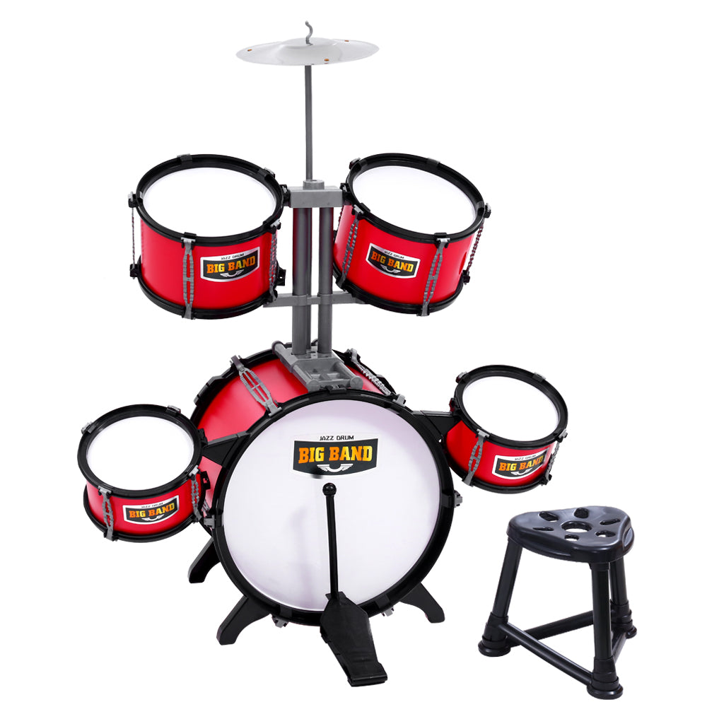 Keezi Kids 7 Drum Set Junior Drums Kit Musical Play Toys Childrens Mini Big Band-0