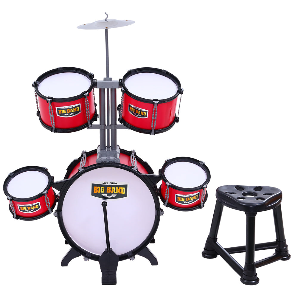 Keezi Kids 7 Drum Set Junior Drums Kit Musical Play Toys Childrens Mini Big Band-2