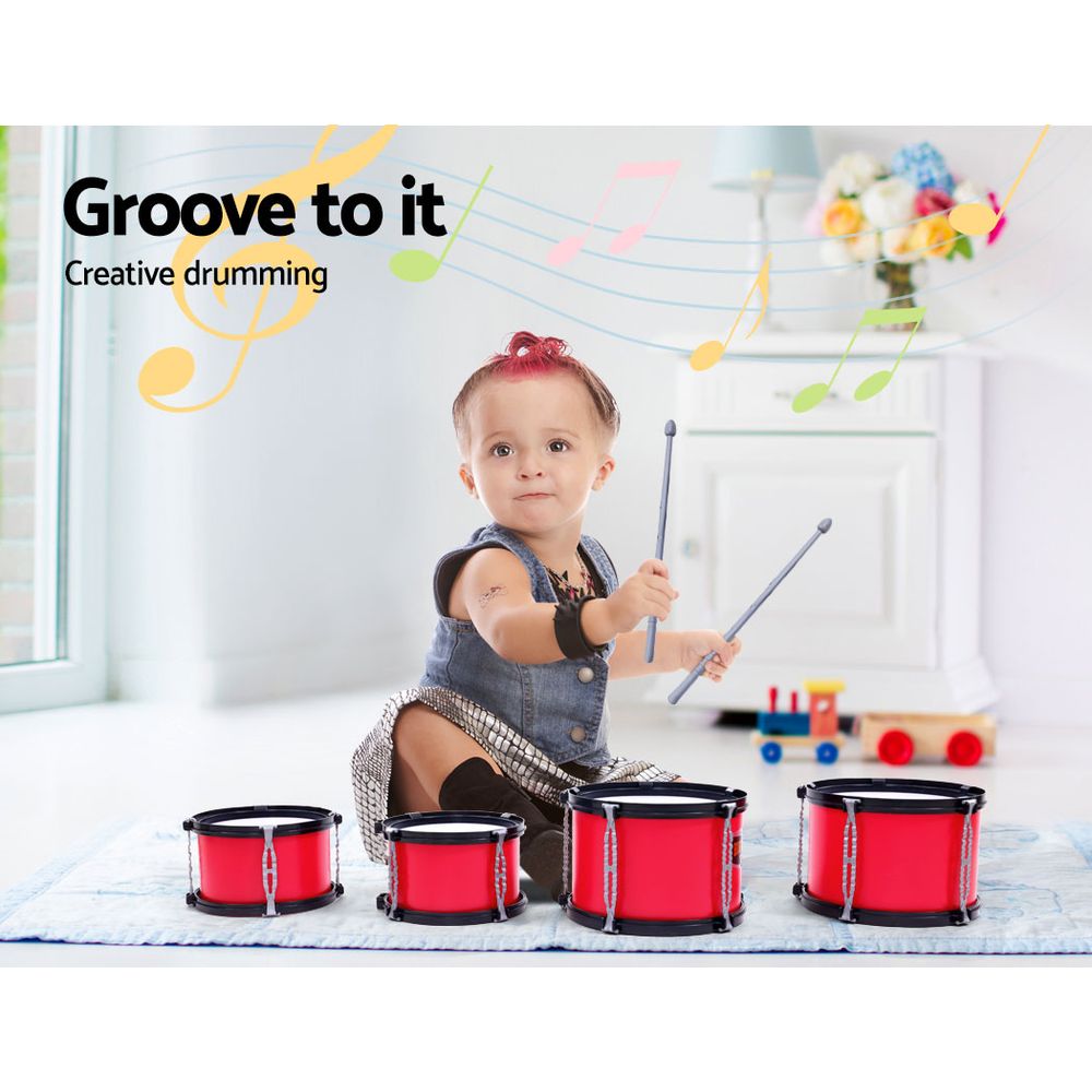 Keezi Kids 7 Drum Set Junior Drums Kit Musical Play Toys Childrens Mini Big Band-5