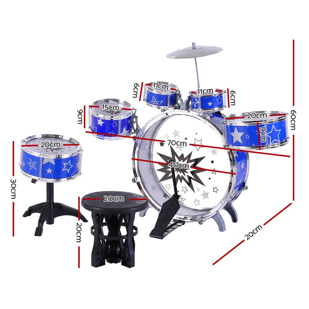 Keezi 11 Piece Kids Drum Set-1