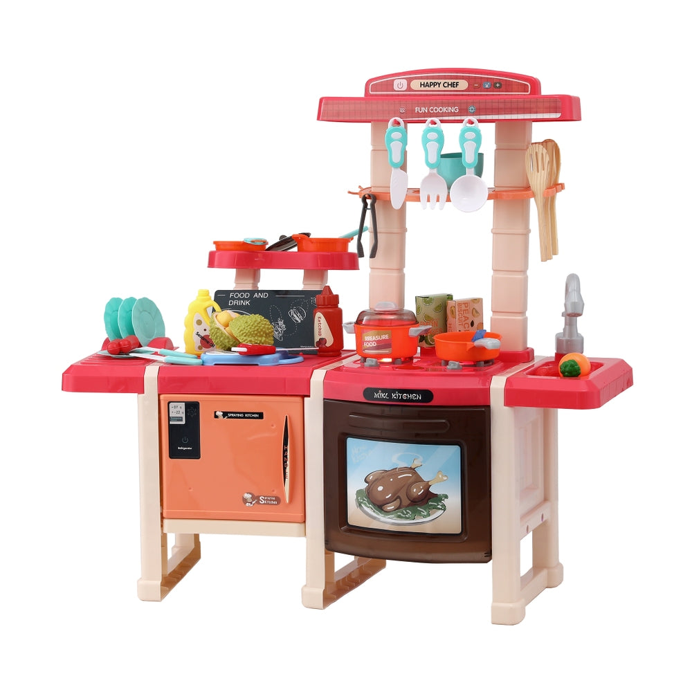 Keezi Kids Kitchen Pretend Play Set Cooking Sound Steam Light Function-1