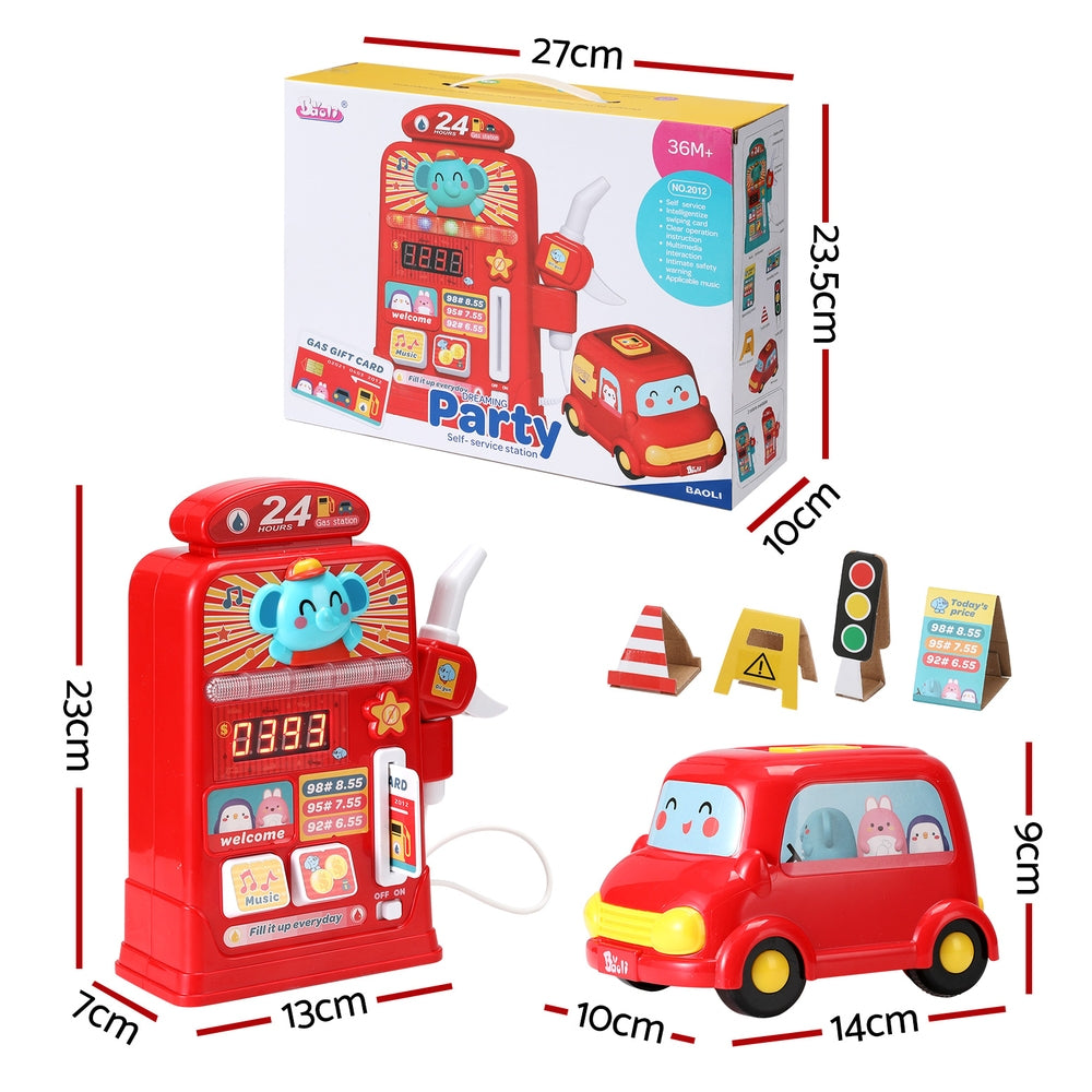 Keezi Kids Gas Petrol Station Pumper Pretend Play Toys Car Music Card Playset-1