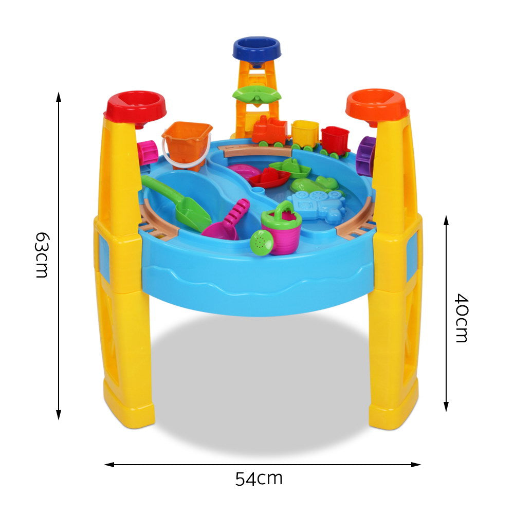 Keezi Kids Sandpit Pretend Play Set Water Sand Table Children Outdoor Toy Umbrella-1