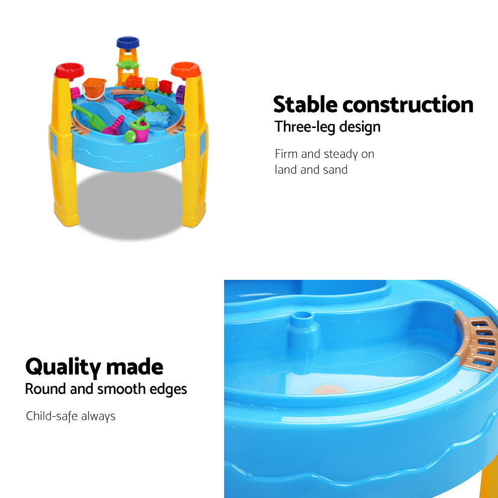 Keezi Kids Sandpit Pretend Play Set Water Sand Table Children Outdoor Toy Umbrella-4