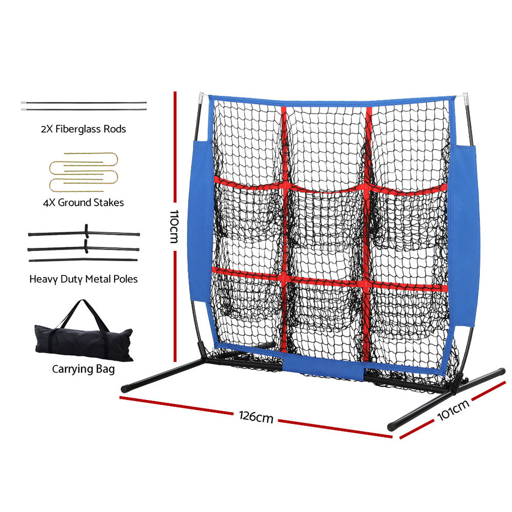 Everfit Soccer Net Baseball Pitching Football Goal Training Aid 9 Target Zone-1